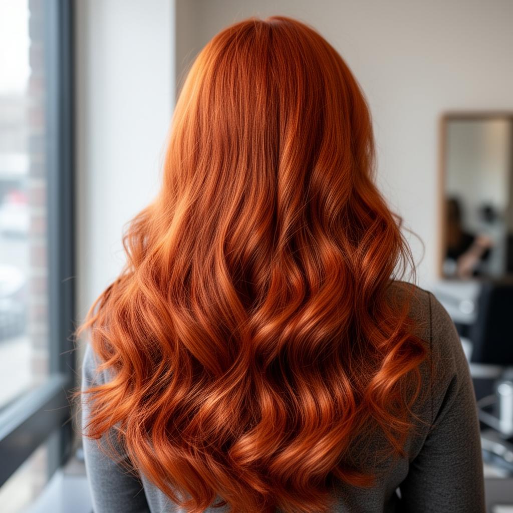 Warm copper red auburn long waves